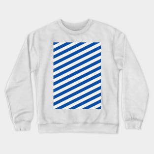 Leeds United Blue and White Angled Stripes Crewneck Sweatshirt